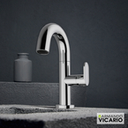 Vicario Chrome Slim Washbasin Mixer With Click Clack Waste